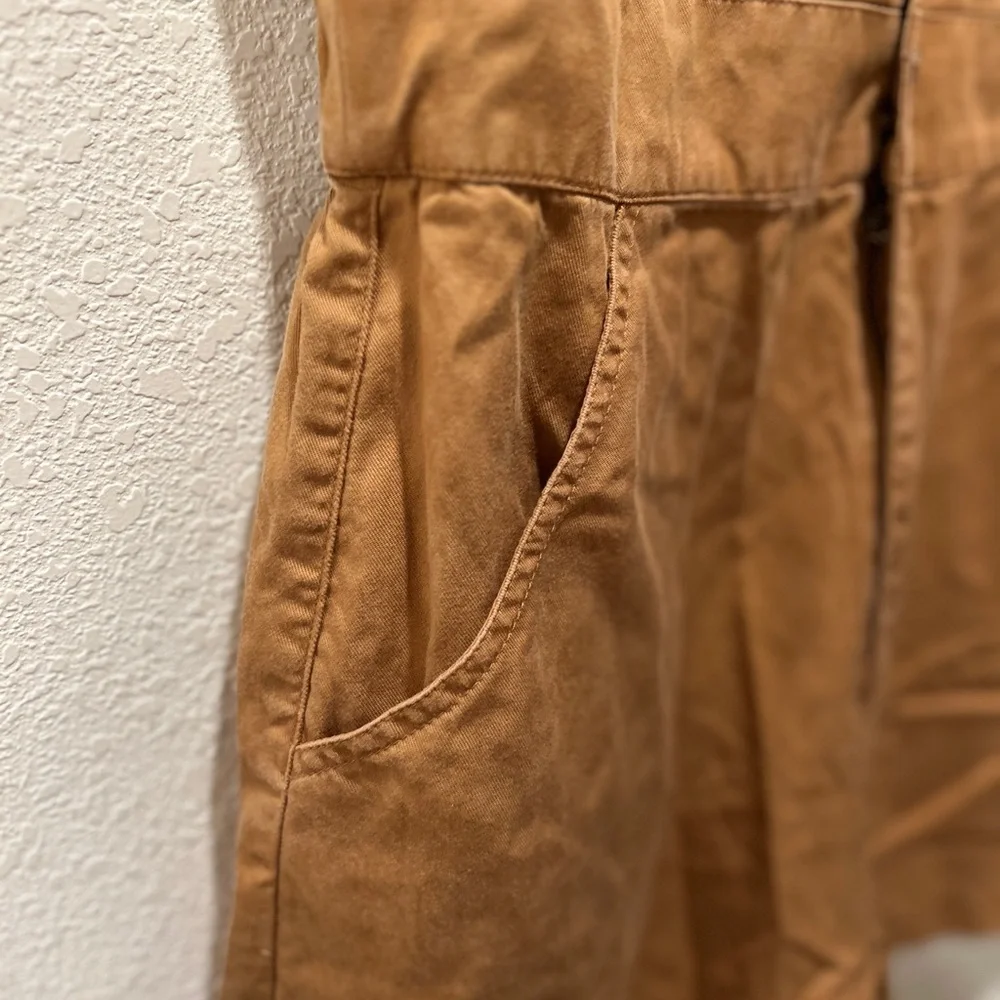 Joe's‎ Jeans Ruffle sleeve Romper Tan Button-Up Front size Large